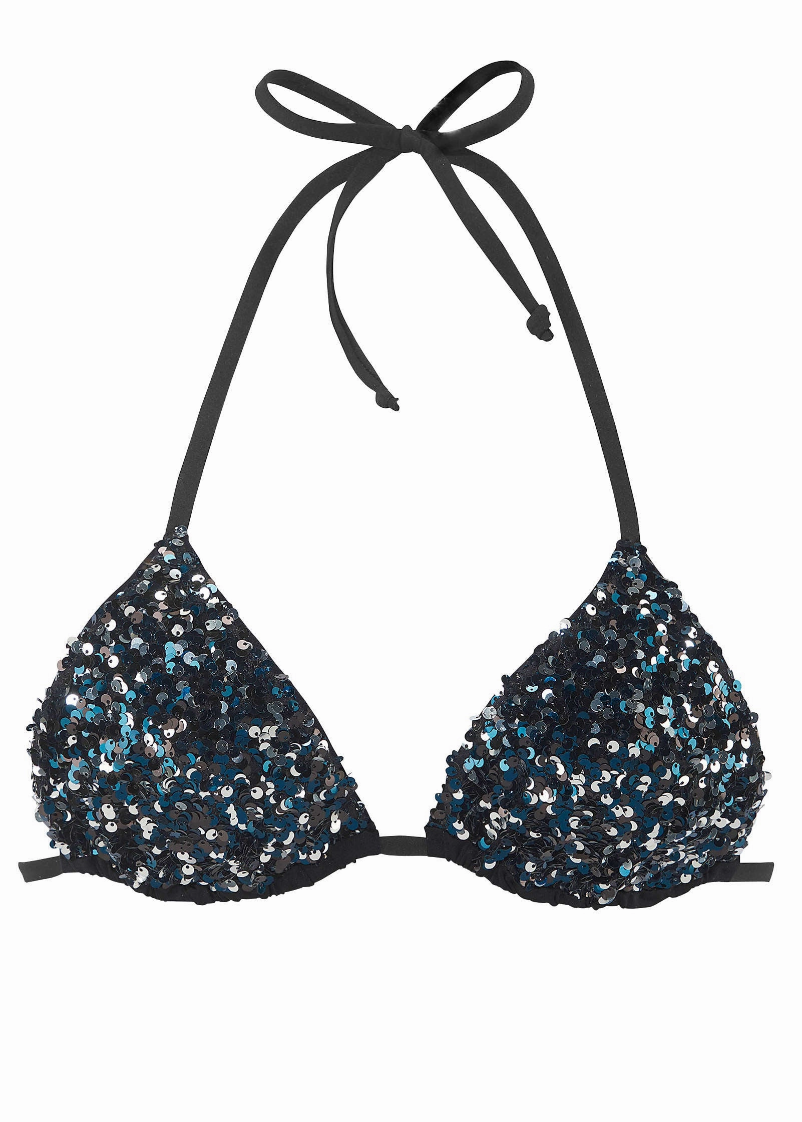 Sequin Triangle Top - Black