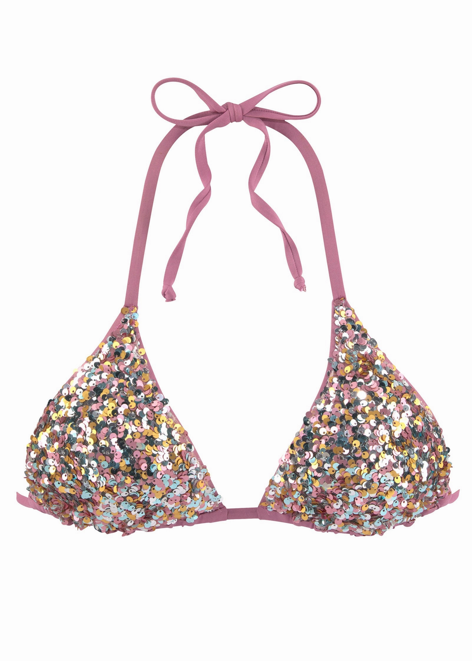 Sequin Triangle Top - Pink Multi