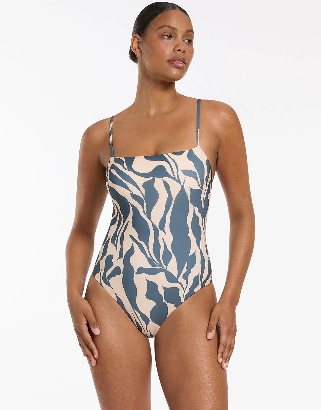 Sereno Minimal Tank Swimsuit - Steel Blue