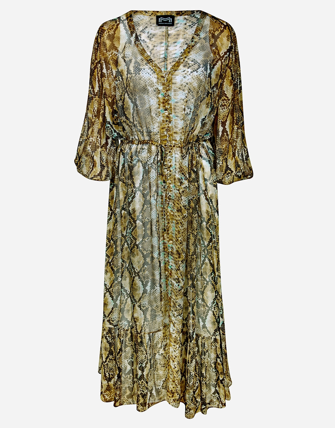 Serpent Long Blouse Dress - Python