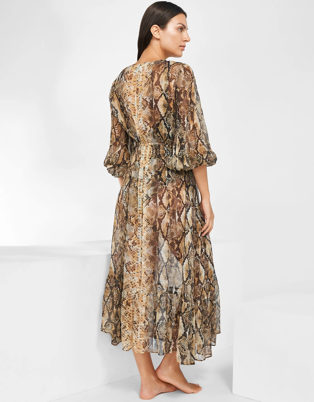 Serpent Long Blouse Dress - Python