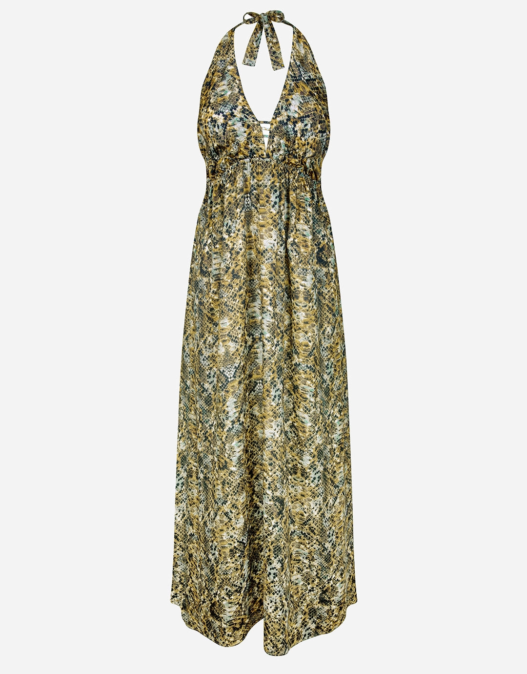 Serpent Maxi Halter Dress - Python