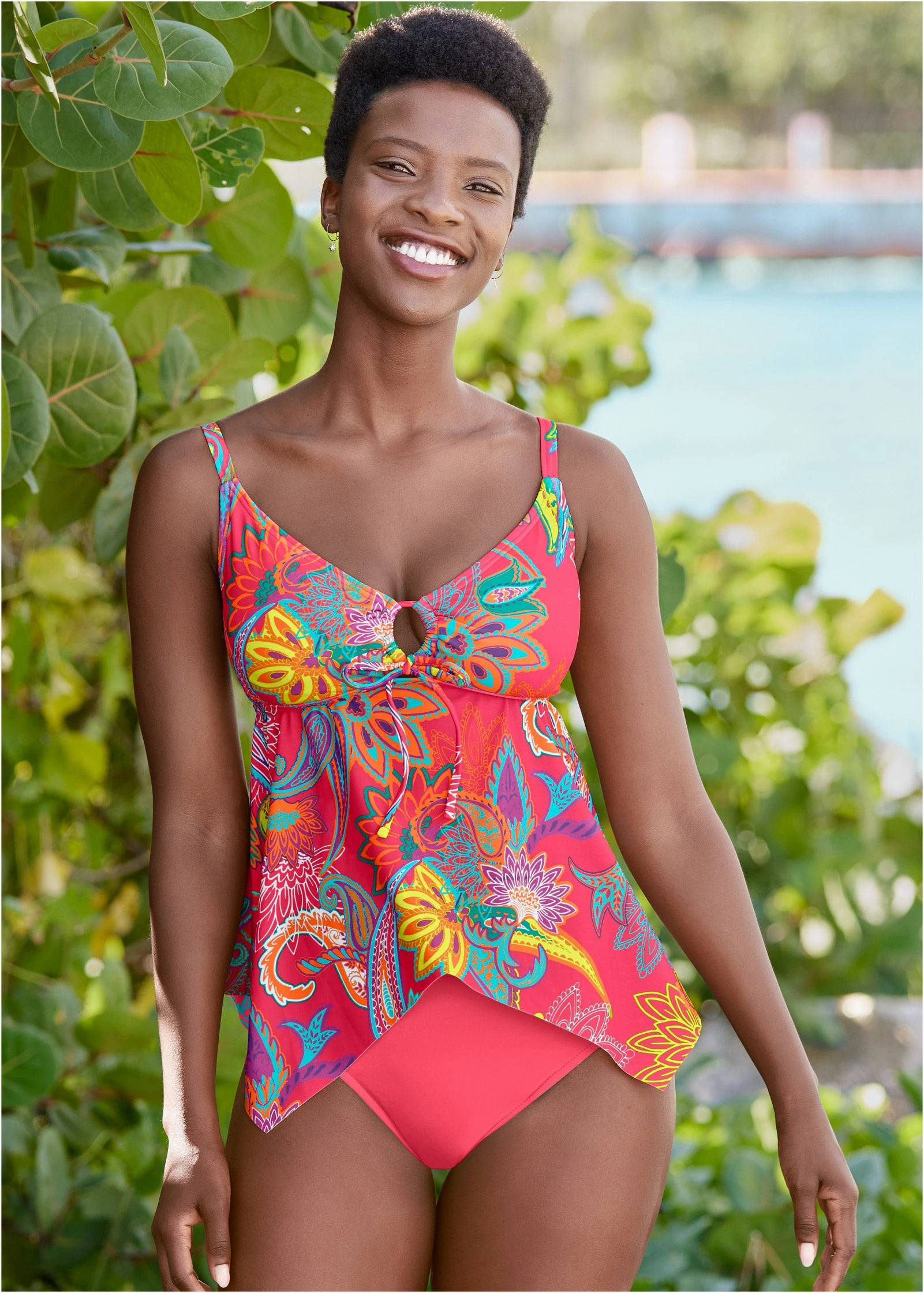 Sharkbite Hem Tankini - Festive Occasion