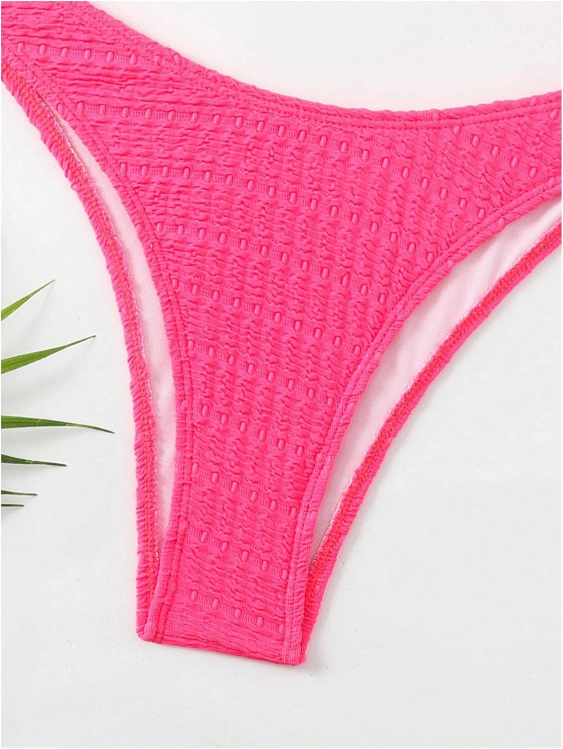 SHENHE Women's 2 Piece Bikini Set Summer Solid Ring Strapless Textured Bathingsuit