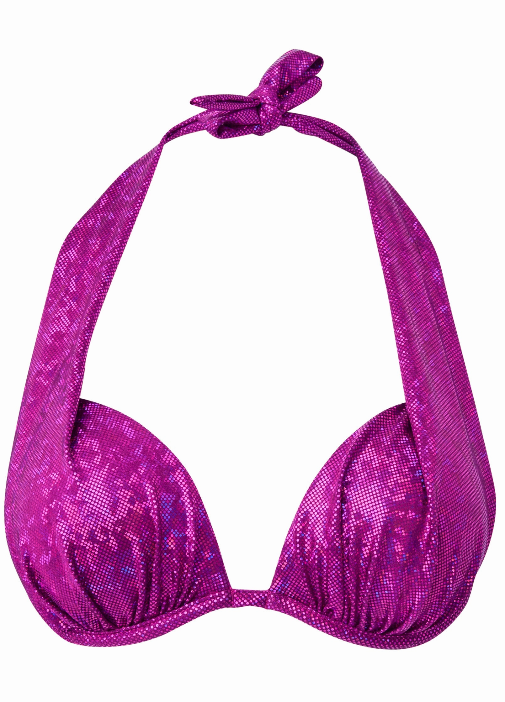 Shine Marilyn Push-Up Halter Top - Marine Sparkle