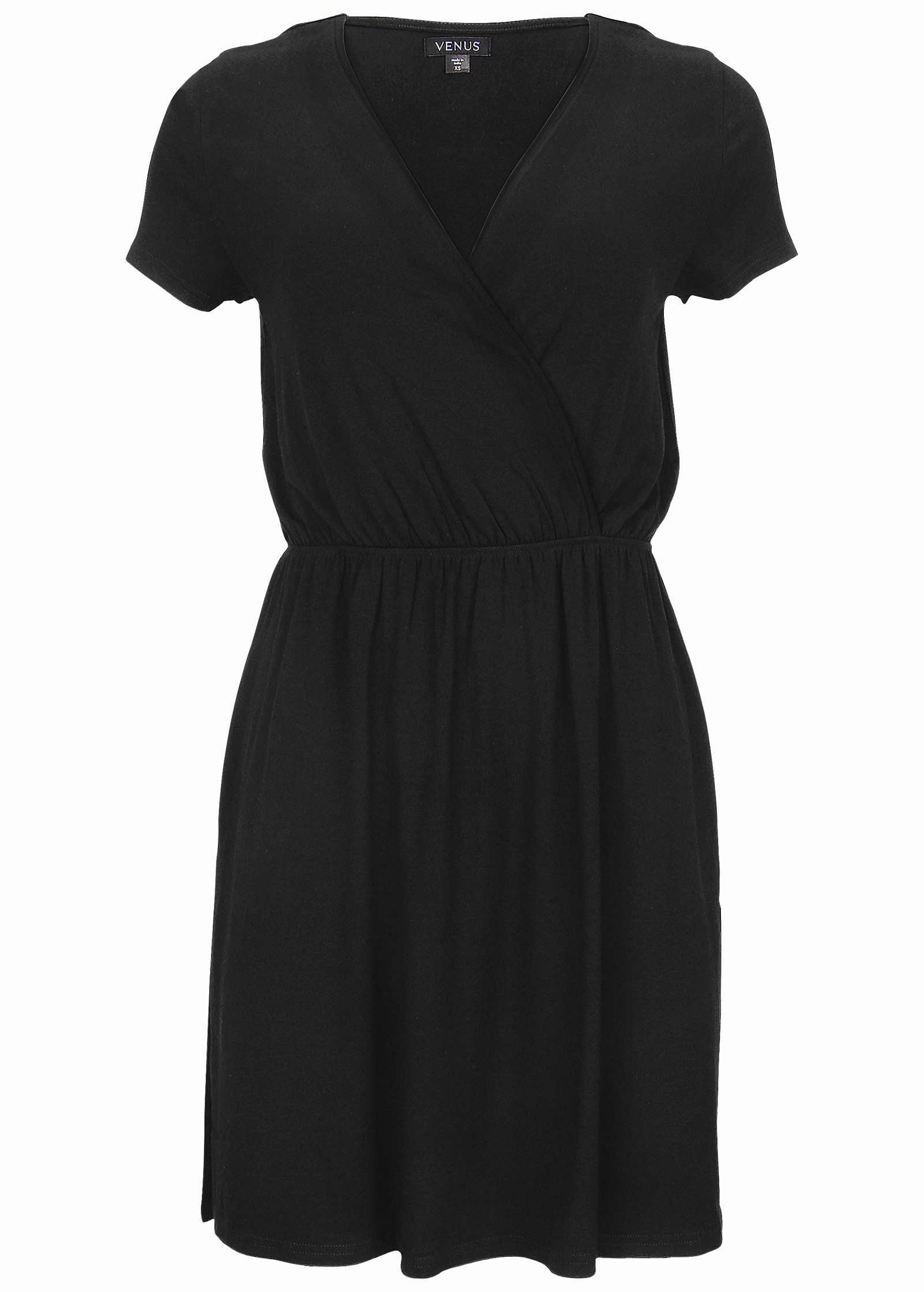 Short Sleeve Cover-Up Dress - Black