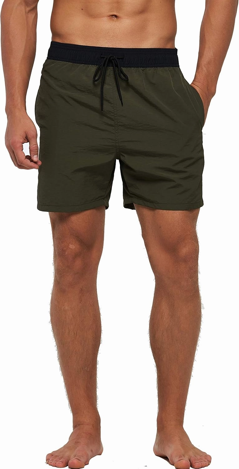 SILKWORLD Men's Swim Trunks Quick Dry Beach Shorts with Pockets
