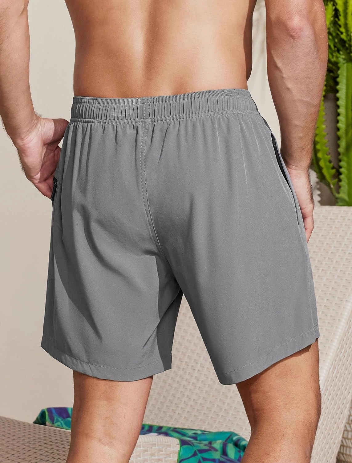 SILKWORLD Mens Swim Trunks 6" Quick Dry Bathing Suit Beach Swimming Shorts with Compression Liner and Zipper Pockets