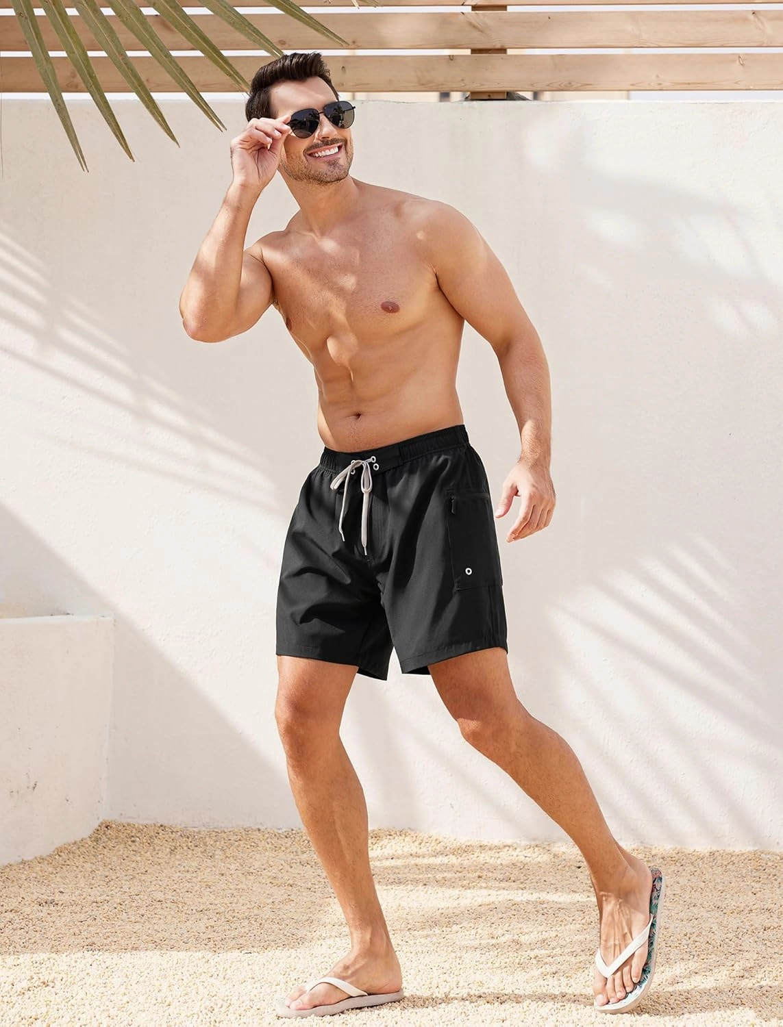 SILKWORLD Mens Swim Trunks 6" Quick Dry Bathing Suit Beach Swimming Shorts with Compression Liner and Zipper Pockets