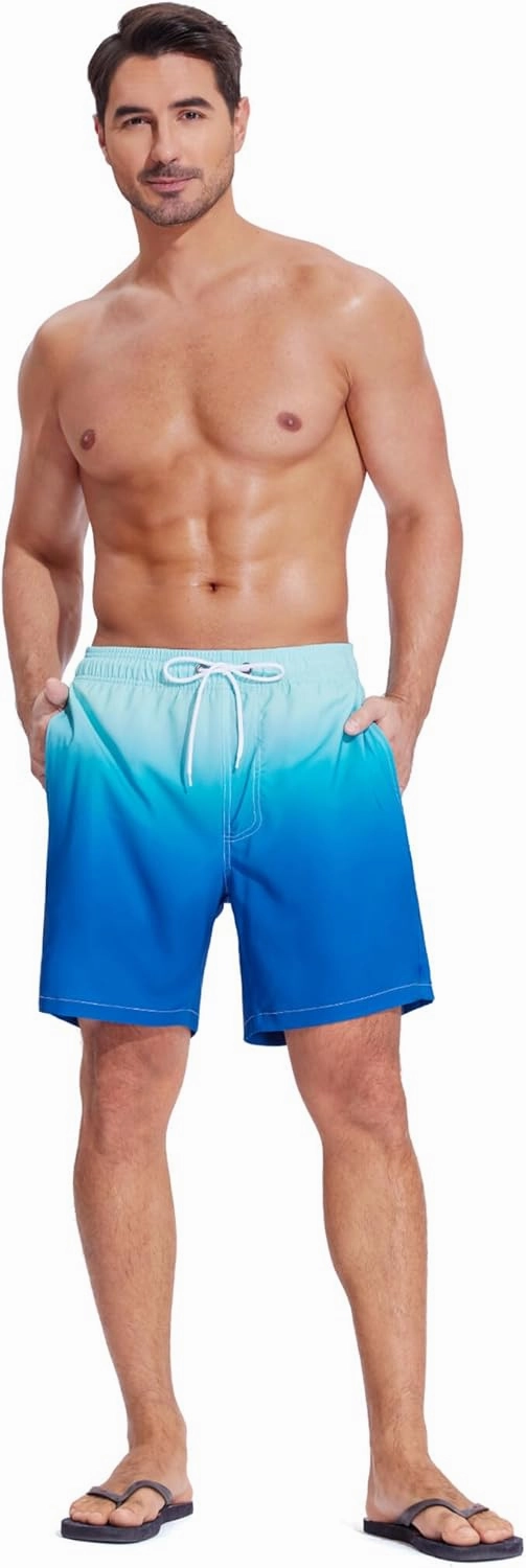 SILKWORLD Mens Swim Trunks Quick Dry Compression Liner 2 in 1 Shorts Men Swimsuit