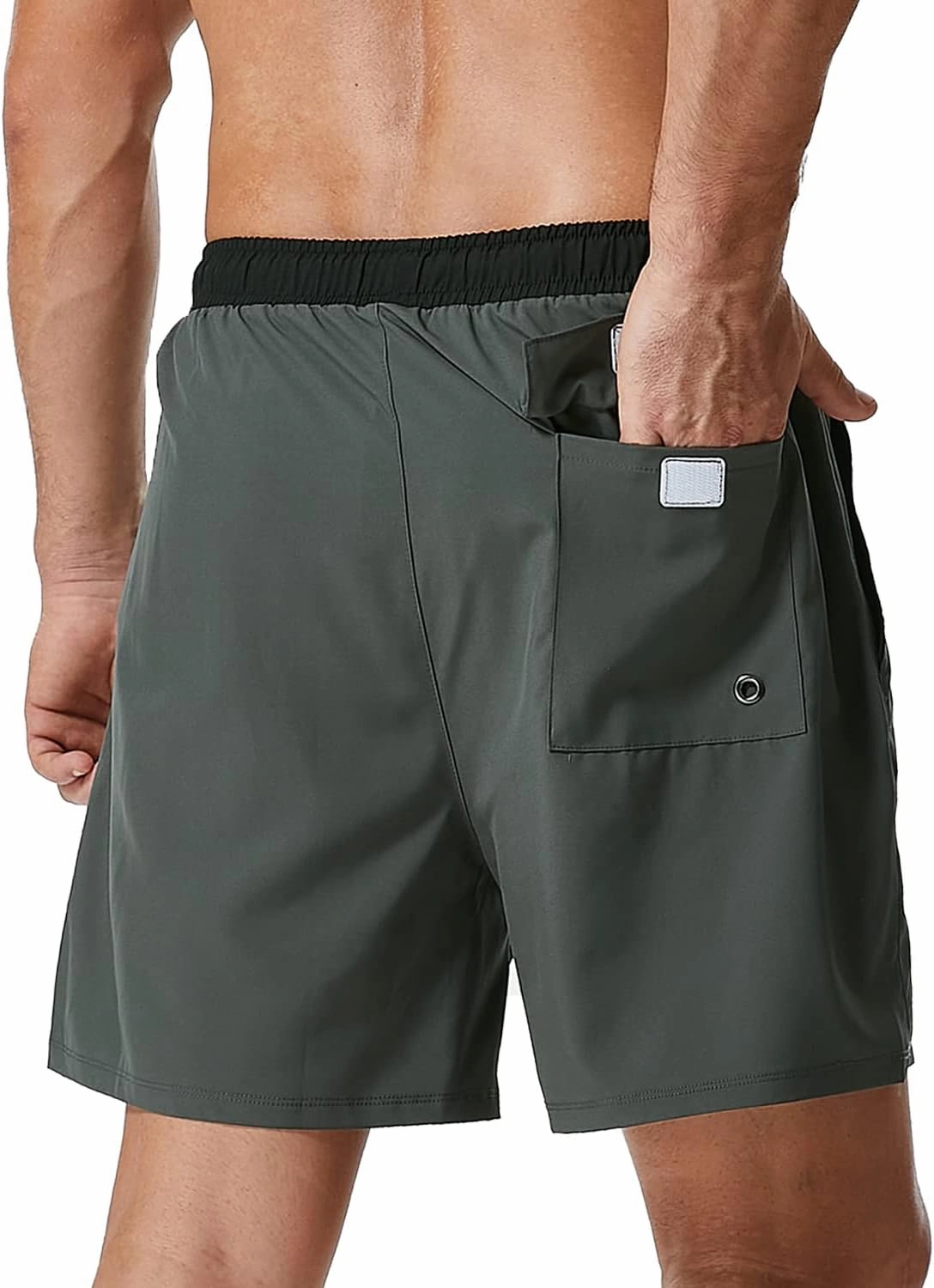 SILKWORLD Mens Swim Trunks with Compression Liner 2 in 1 Quick Dry Bathing Suit Beach Shorts with Zipper Pockets