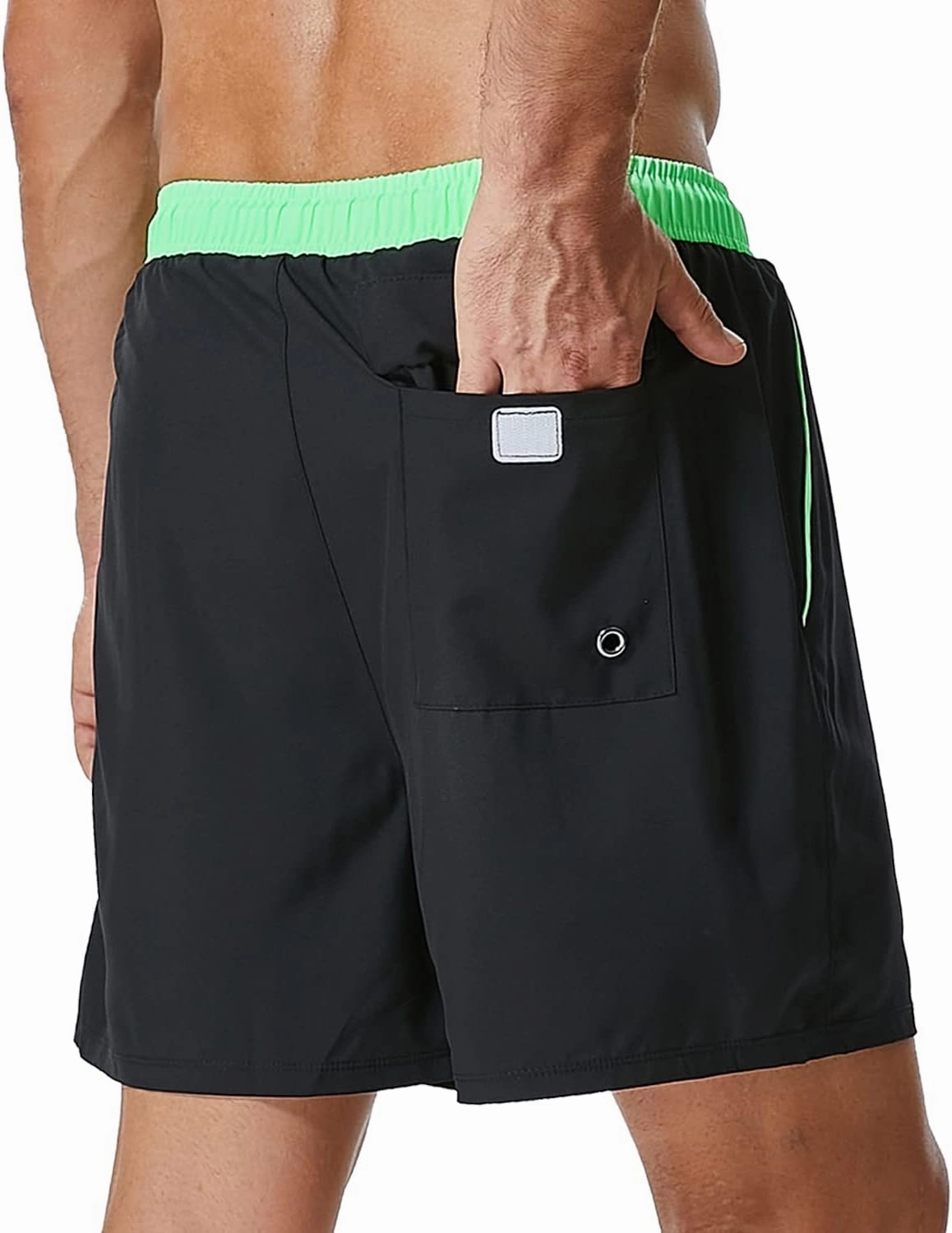SILKWORLD Mens Swim Trunks with Compression Liner 2 in 1 Quick Dry Bathing Suit Beach Shorts with Zipper Pockets