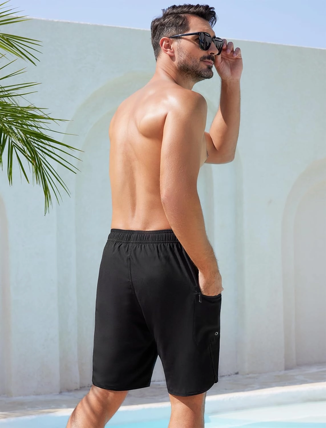 SILKWORLD Mens Swim Trunks with Compression Liner 9 Inch Long Bathing Suit 2 in 1 Beach Quick Dry Shorts with Pockets