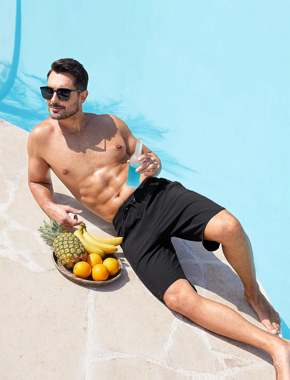 SILKWORLD Mens Swim Trunks with Compression Liner 9 Inch Long Bathing Suit 2 in 1 Beach Quick Dry Shorts with Pockets