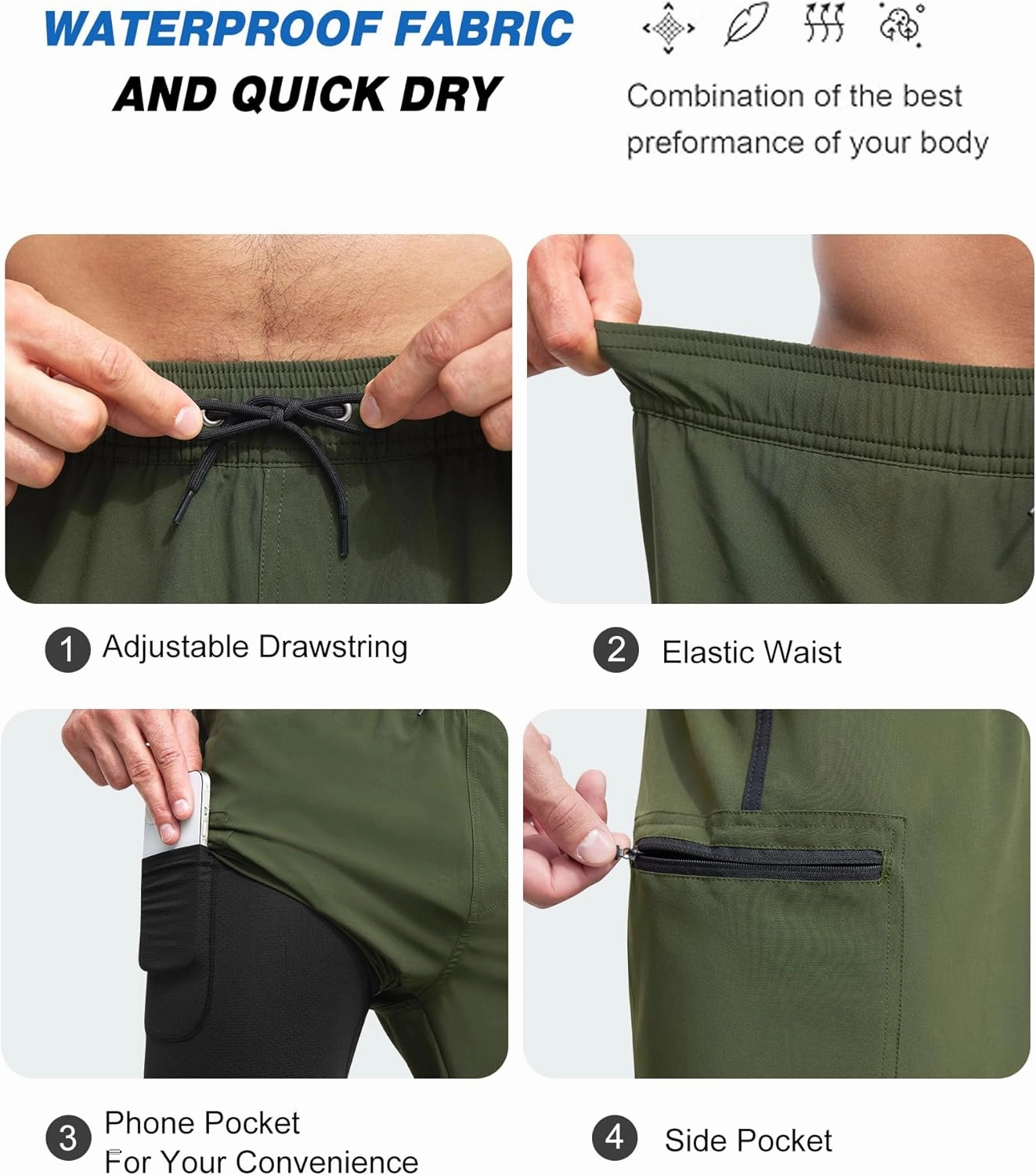SILKWORLD Mens Swim Trunks with Compression Liner 9 Inch Long Bathing Suit 2 in 1 Beach Quick Dry Shorts with Pockets