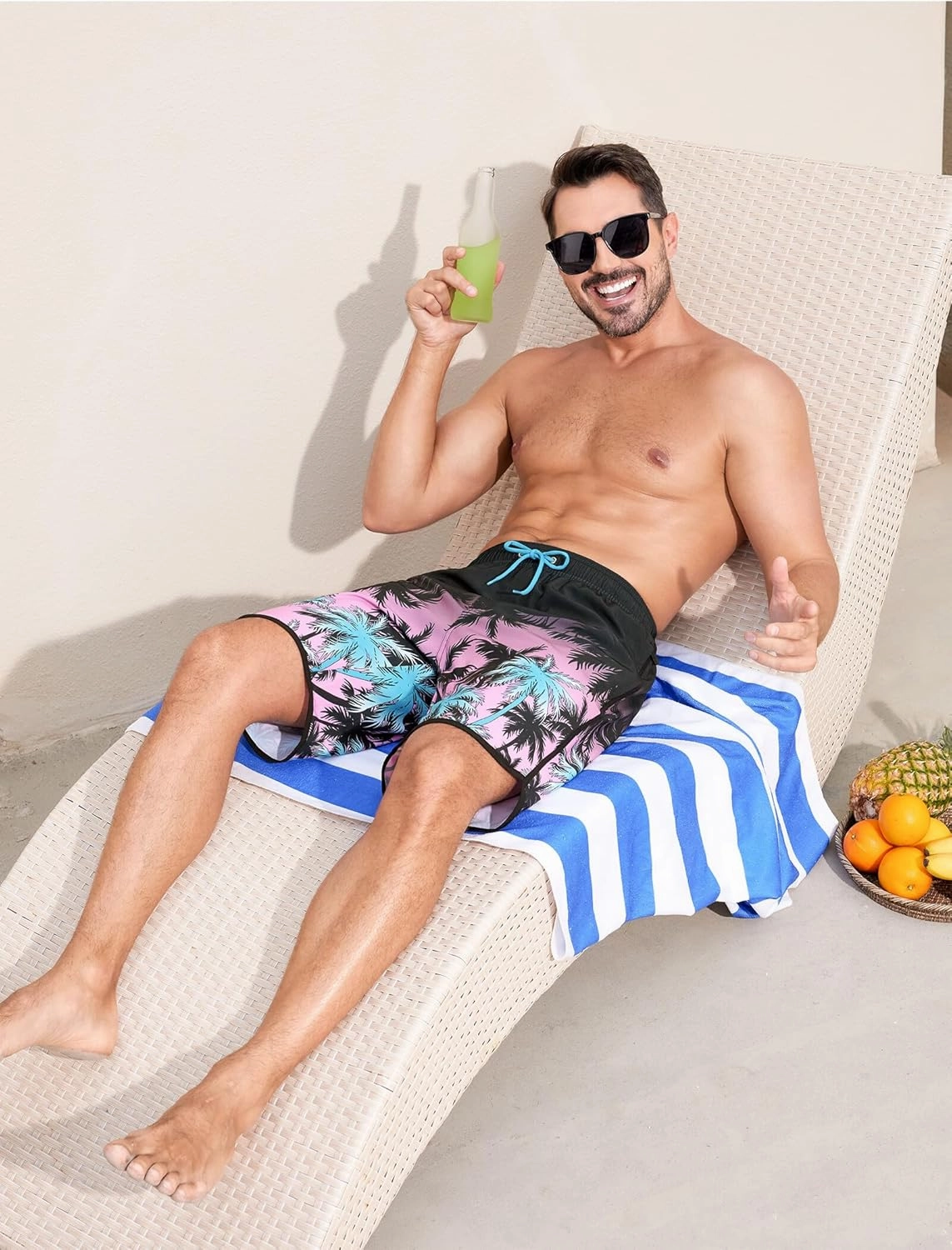 SILKWORLD Mens Swim Trunks with Compression Liner 9 Inch Long Bathing Suit 2 in 1 Beach Quick Dry Shorts with Pockets