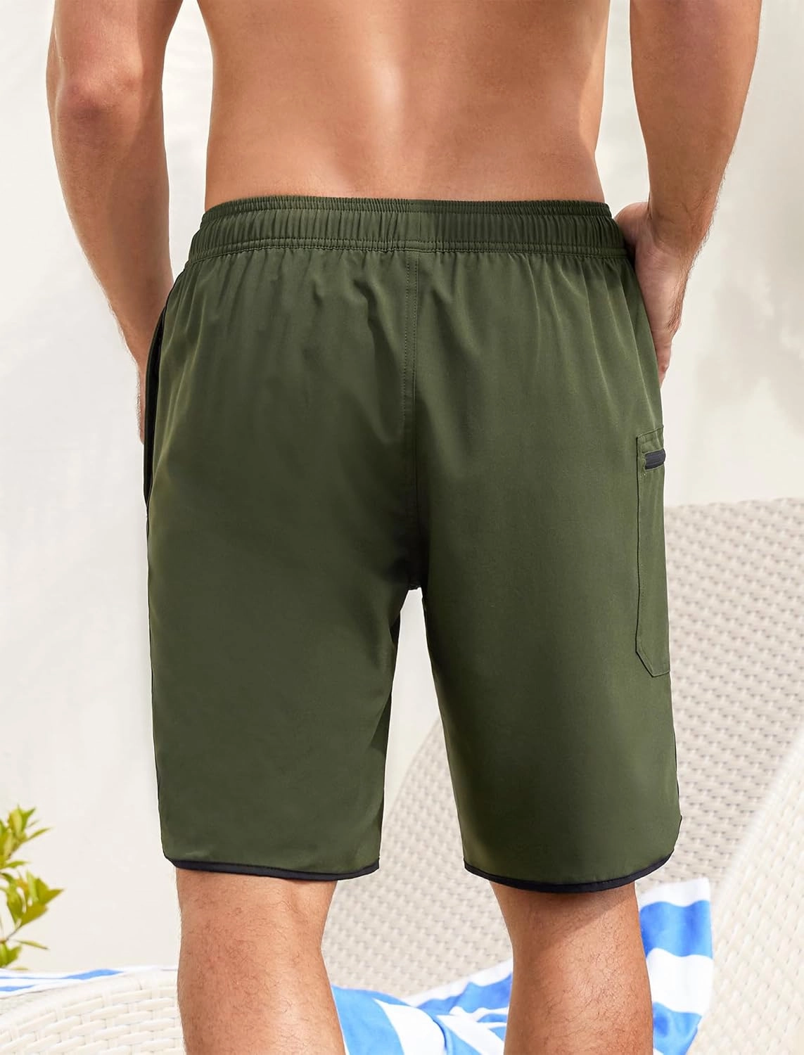 SILKWORLD Mens Swim Trunks with Compression Liner 9 Inch Long Bathing Suit 2 in 1 Beach Quick Dry Shorts with Pockets