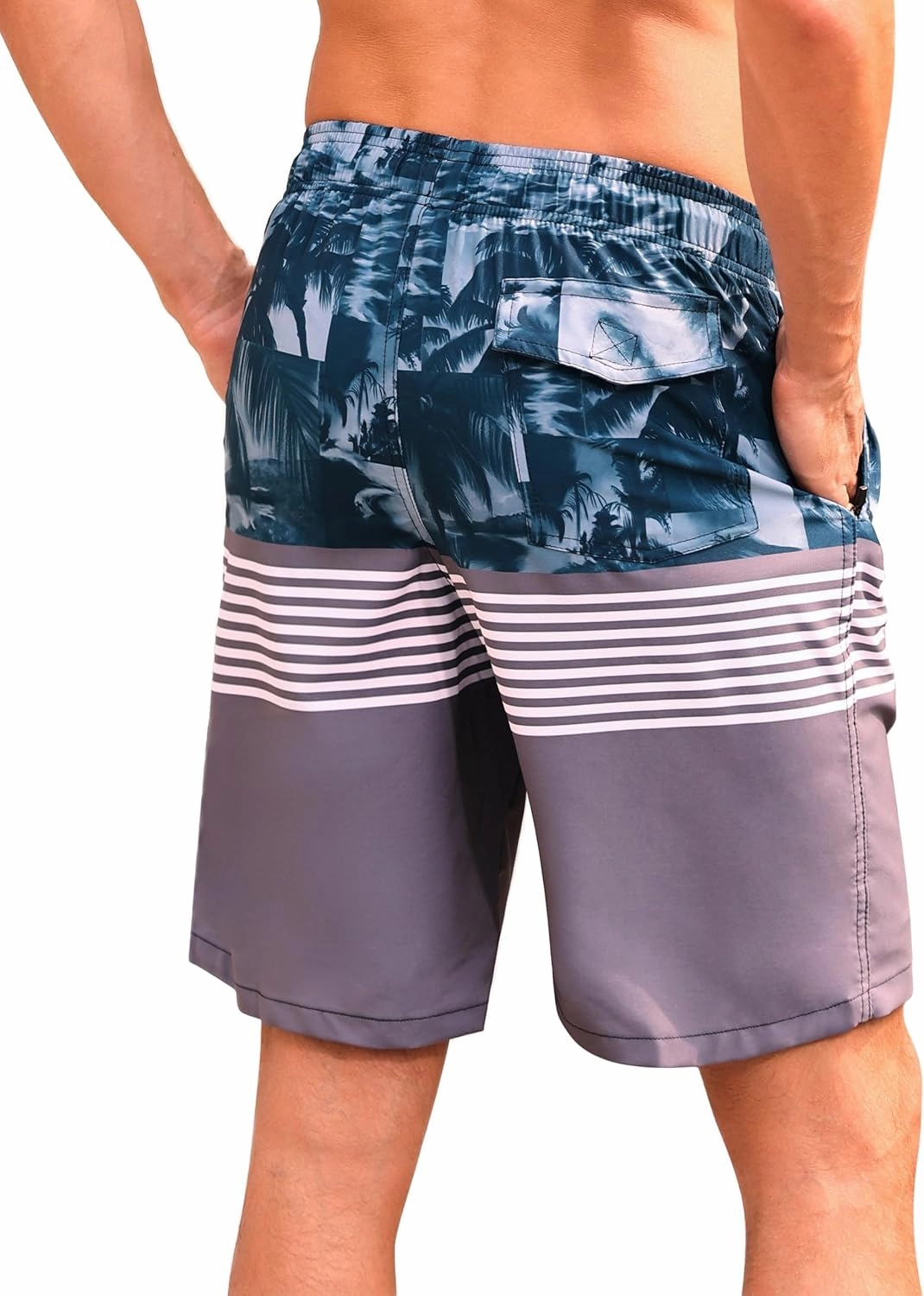 SILKWORLD Mens Swimming Shorts Quick Dry Beach Trunks Swimwear with Mesh Lining