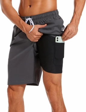 SILKWORLD Mens Swimming Shorts Quick Dry Beach Trunks Swimwear with Mesh Lining