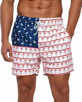 SILKWORLD Mens Swimming Trunks 5 Inch Inseam Swim Shorts Summer Bathing Suit Swimwear Beachwear with Pockets