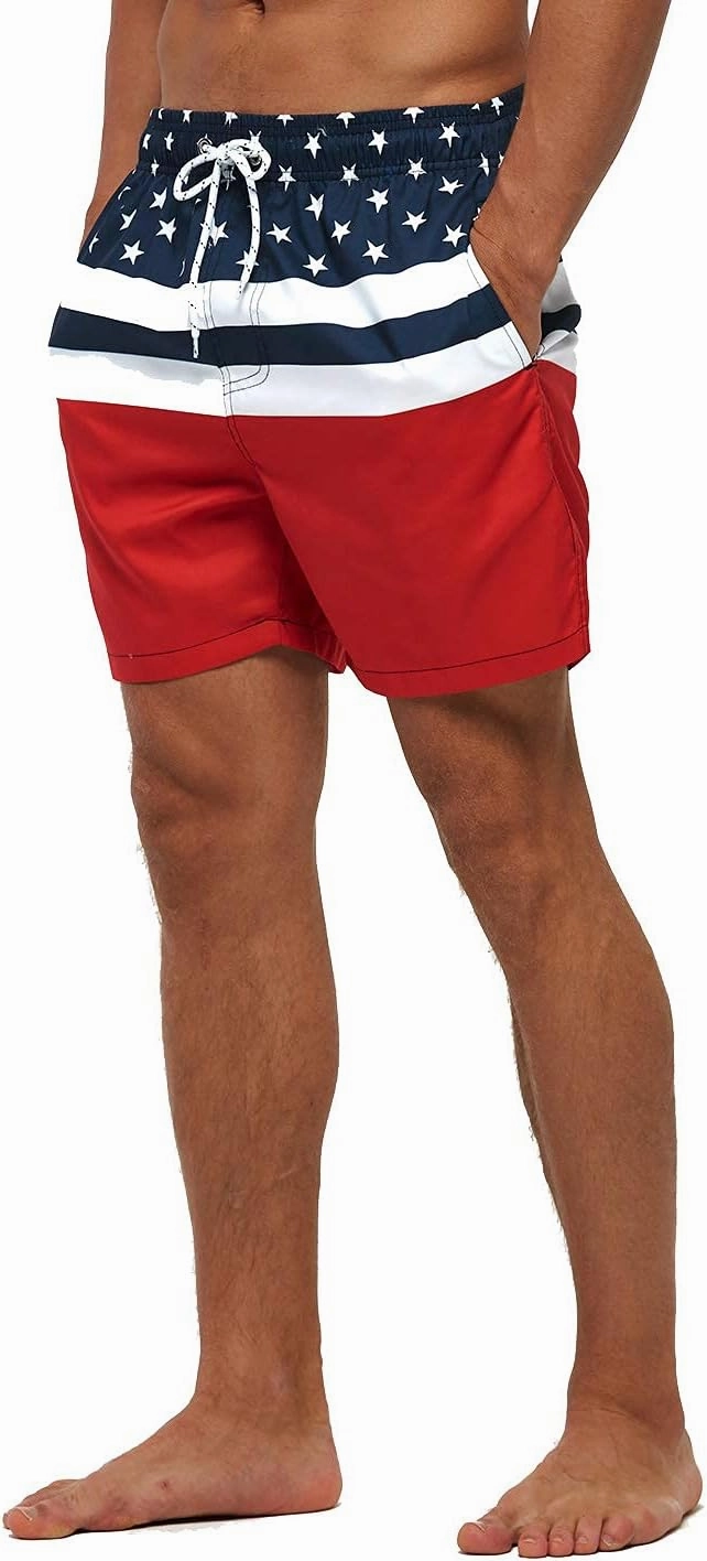 SILKWORLD Mens Swimming Trunks 5 Inch Inseam Swim Shorts Summer Bathing Suit Swimwear Beachwear with Pockets