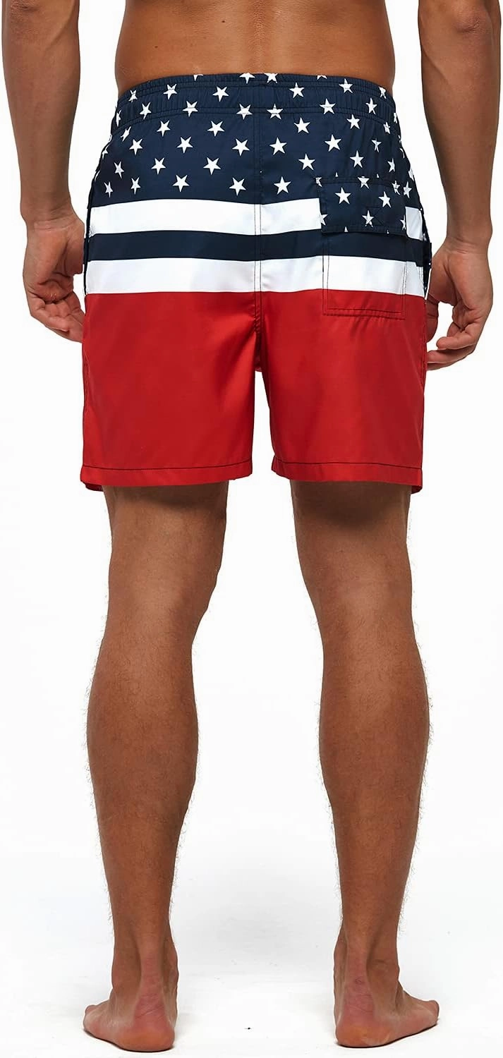 SILKWORLD Mens Swimming Trunks 5 Inch Inseam Swim Shorts Summer Bathing Suit Swimwear Beachwear with Pockets