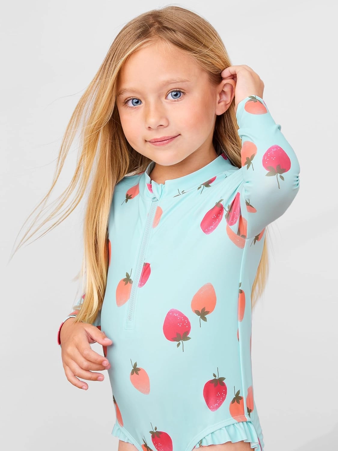 Simple Joys by Carter's Girls' Long Sleeve Zipper One Piece Swimsuit