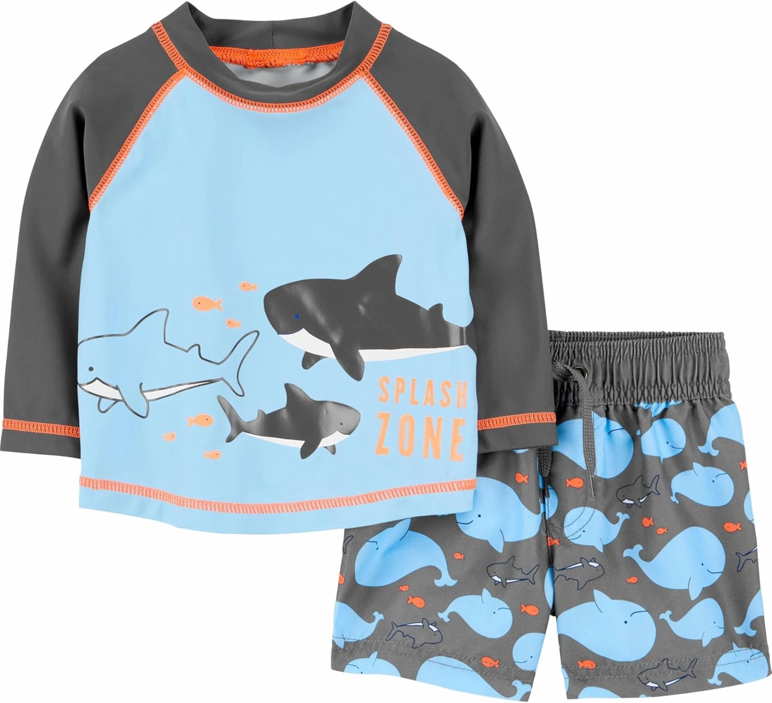 Simple Joys by Carter's Toddlers and Baby Boys' Swimsuit Trunk and Rashguard Set