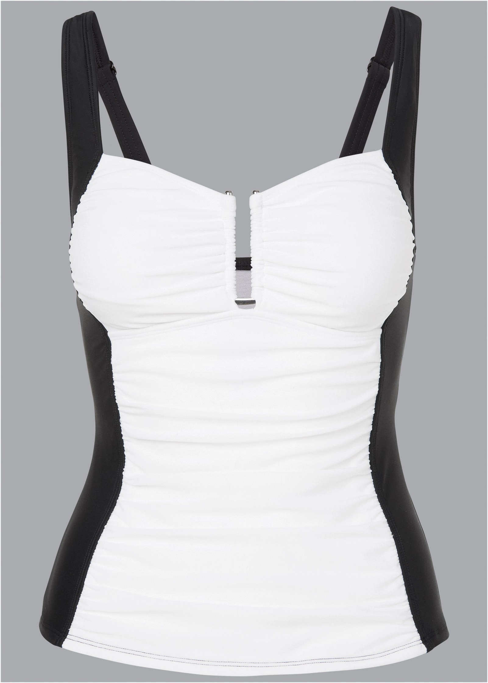 Slenderizing Tankini Top - Black & White