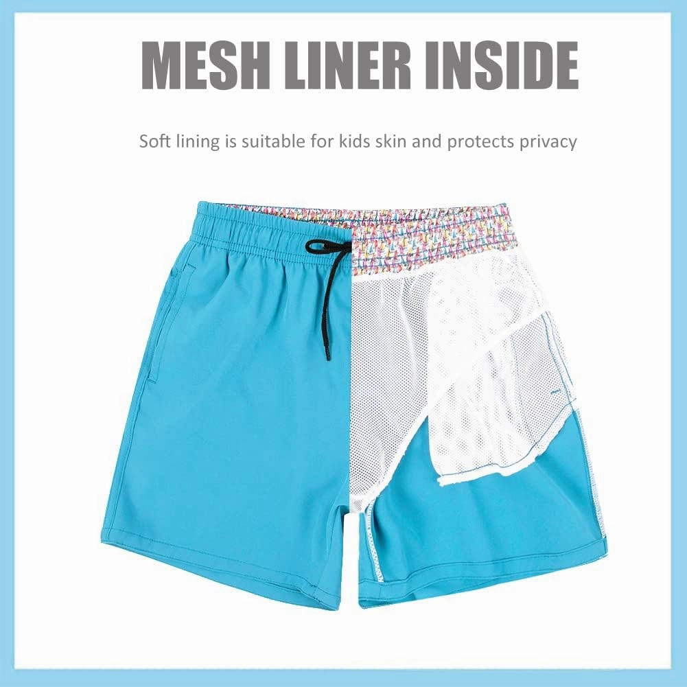 SNOW DREAMS Boys Swim Trunks Quick Dry Swim Shorts Lightweight Bathing Suits with Pocket