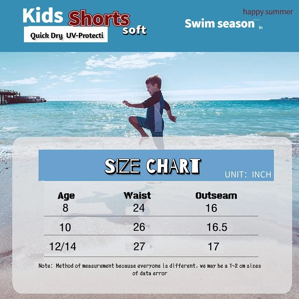 SNOW DREAMS Boys Swim Trunks Quick Dry Swim Shorts Lightweight Bathing Suits with Pocket