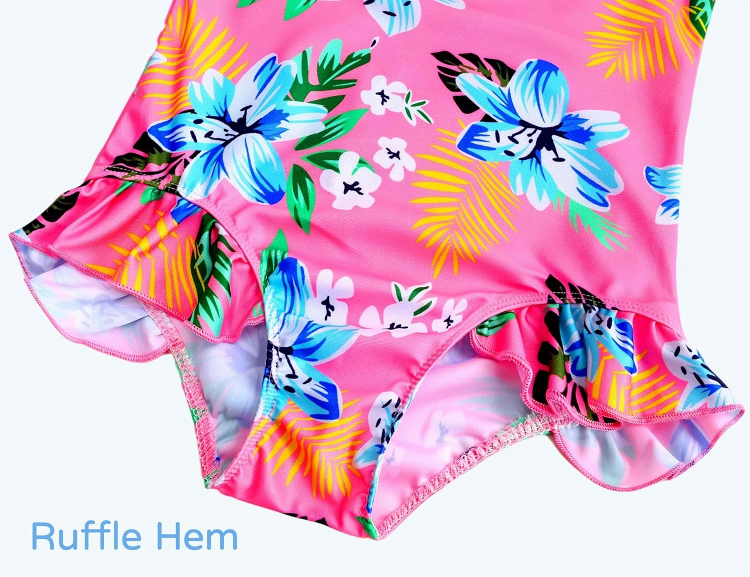 Snowheart Girls Bathing Suit Toddler Swimsuit Girl Hawaiian Floral Ruffle One-Piece Breathable Swimwear 4-10T