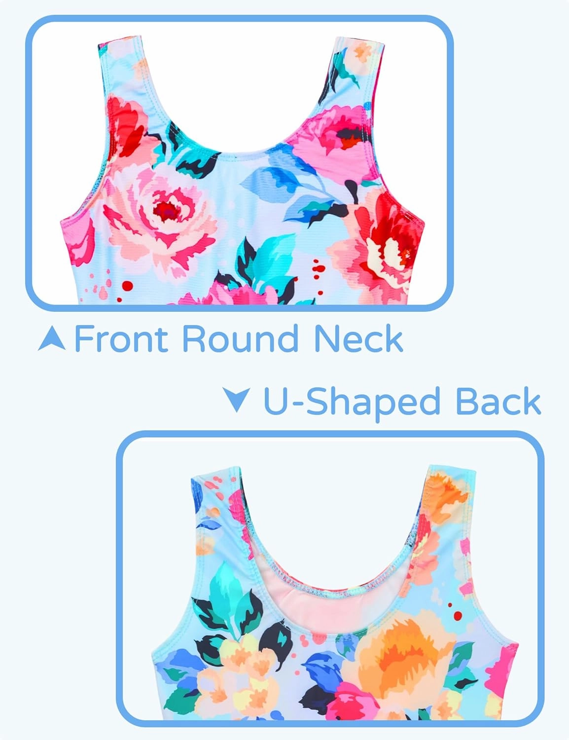 Snowheart Girls Bathing Suit Toddler Swimsuit Girl Hawaiian Floral Ruffle One-Piece Breathable Swimwear 4-10T