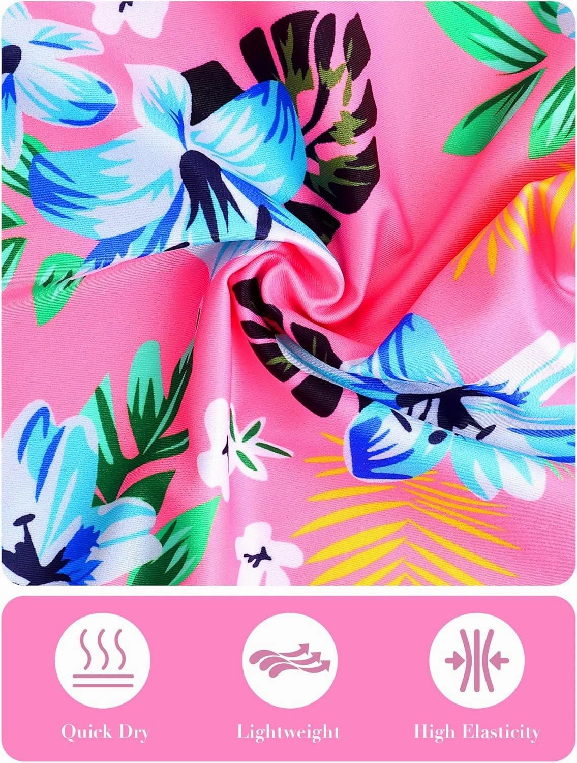 Snowheart Girls Bathing Suit Toddler Swimsuit Girl Hawaiian Floral Ruffle One-Piece Breathable Swimwear 4-10T