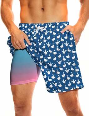 Socira Men's Swim Trunks with Compression Liner, Quick Dry Mens 2 in 1 Swimming Trunks Men Beach Bathing Suits Swimsuit