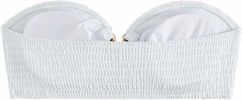 SOLY HUX Women's Bandeau Bikini Top Strapless Swimsuit O Ring Bathing Suit Tube Top