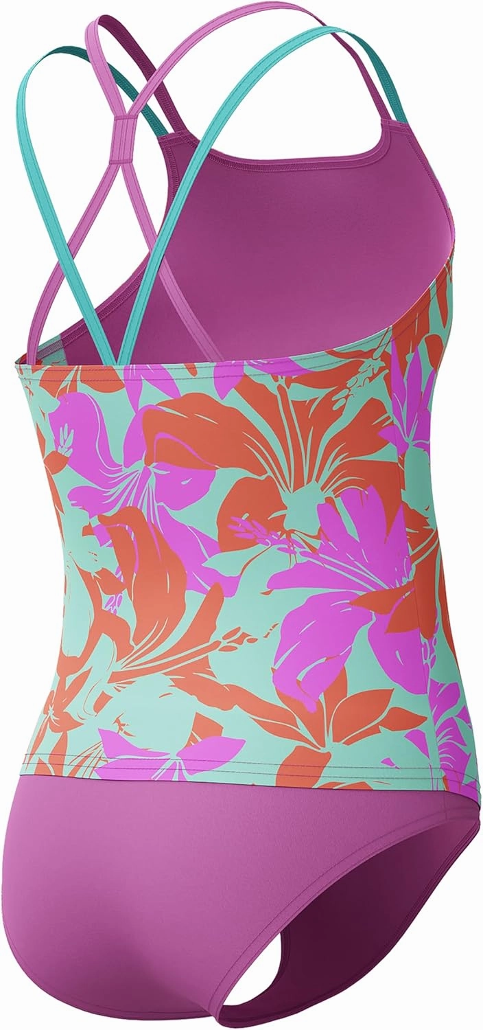 Speedo Girls' Swimsuit Two Piece Tankini Thin Strap