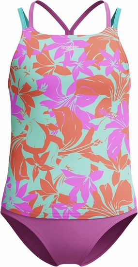 Speedo Girls' Swimsuit Two Piece Tankini Thin Strap