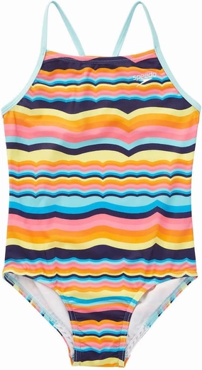 Speedo Girls' Swimsuit Two Piece Tankini Thin Strap