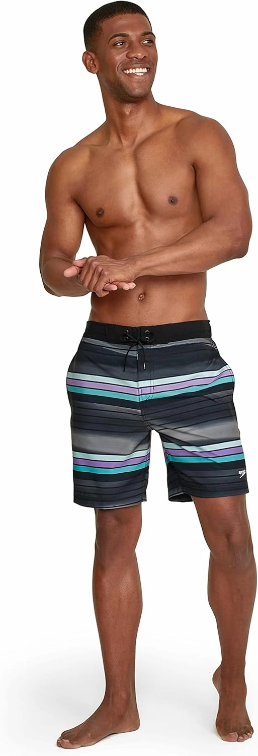 Speedo Men's Swim Trunk Knee Length Boardshort Bondi Striped