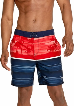 Speedo Men's Swim Trunk Knee Length Boardshort Bondi Striped