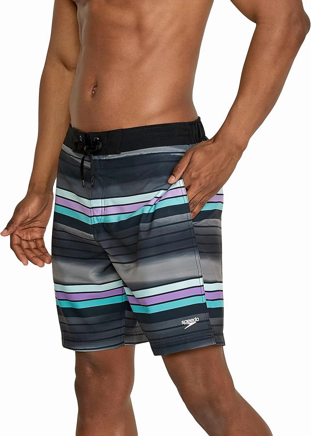 Speedo Men's Swim Trunk Knee Length Boardshort Bondi Striped