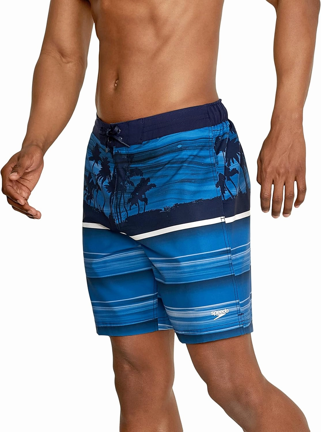 Speedo Men's Swim Trunk Knee Length Boardshort Bondi Striped
