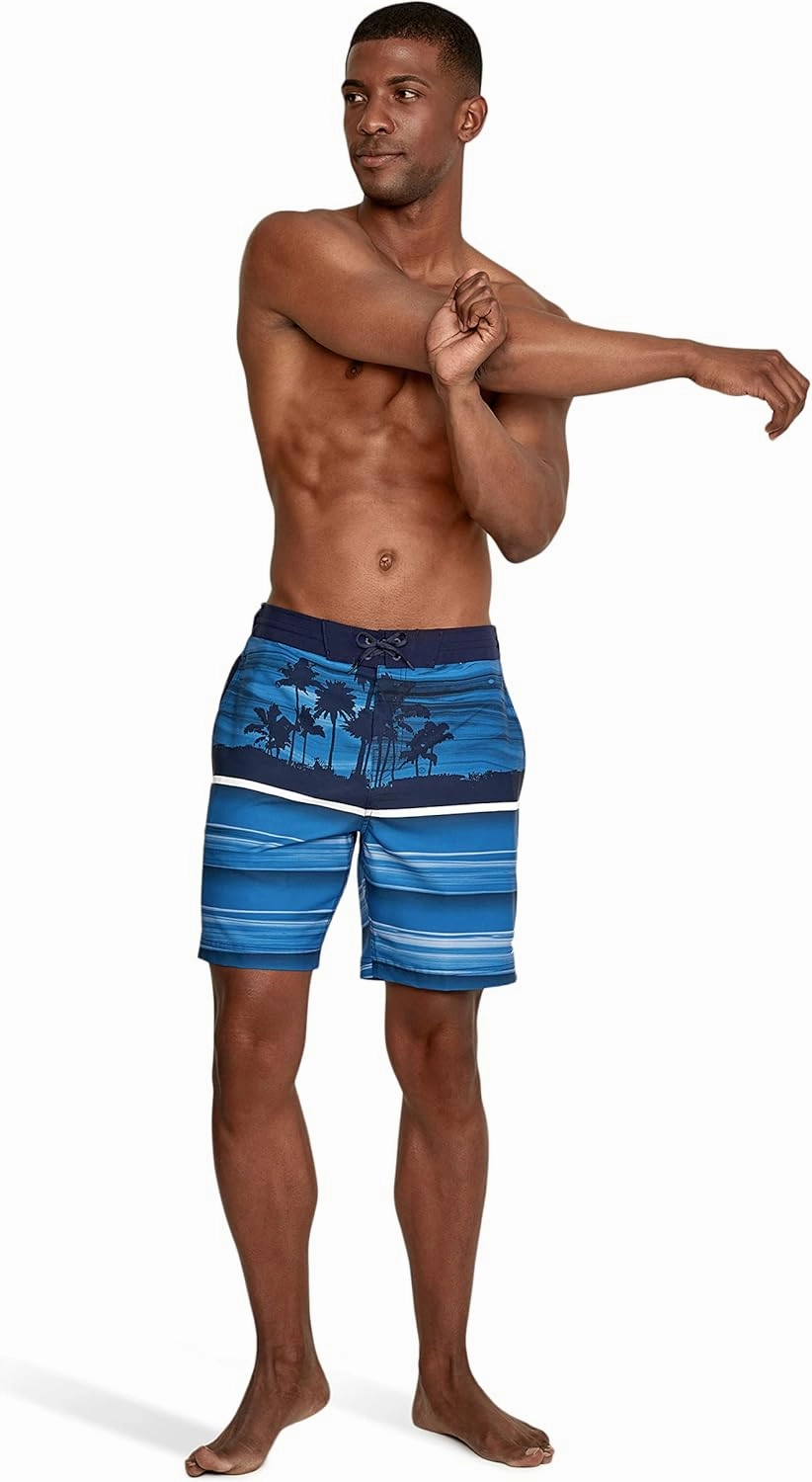 Speedo Men's Swim Trunk Knee Length Boardshort Bondi Striped
