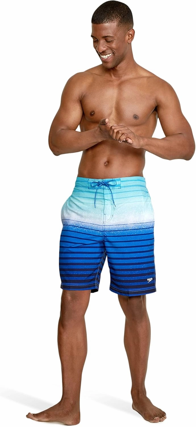 Speedo Men's Swim Trunk Knee Length Boardshort Bondi Striped