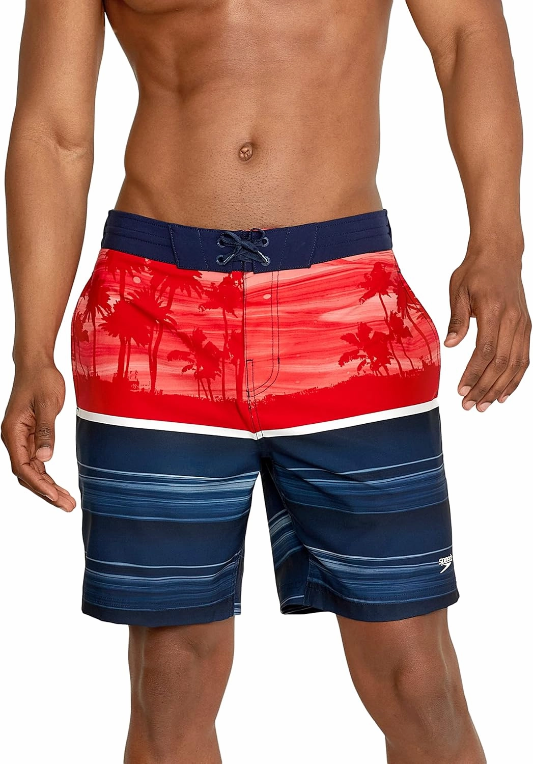 Speedo Men's Swim Trunk Knee Length Boardshort Bondi Striped