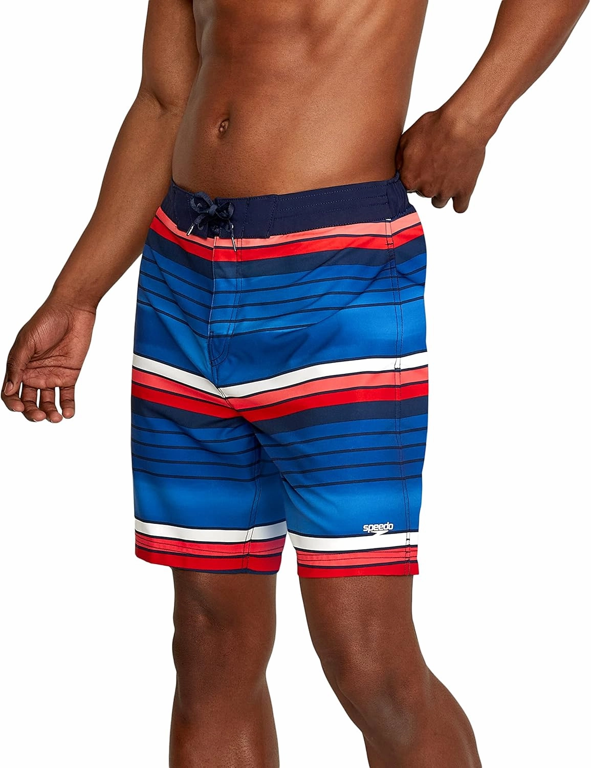 Speedo Men's Swim Trunk Knee Length Boardshort Bondi Striped