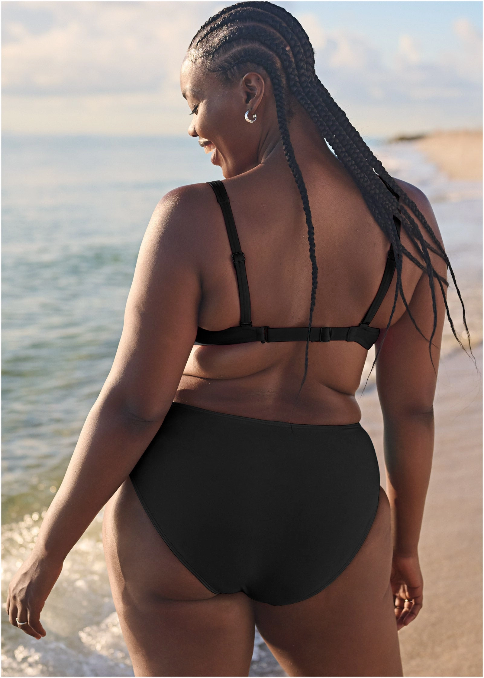 St Lucia Twist Front Top - Black Beauty