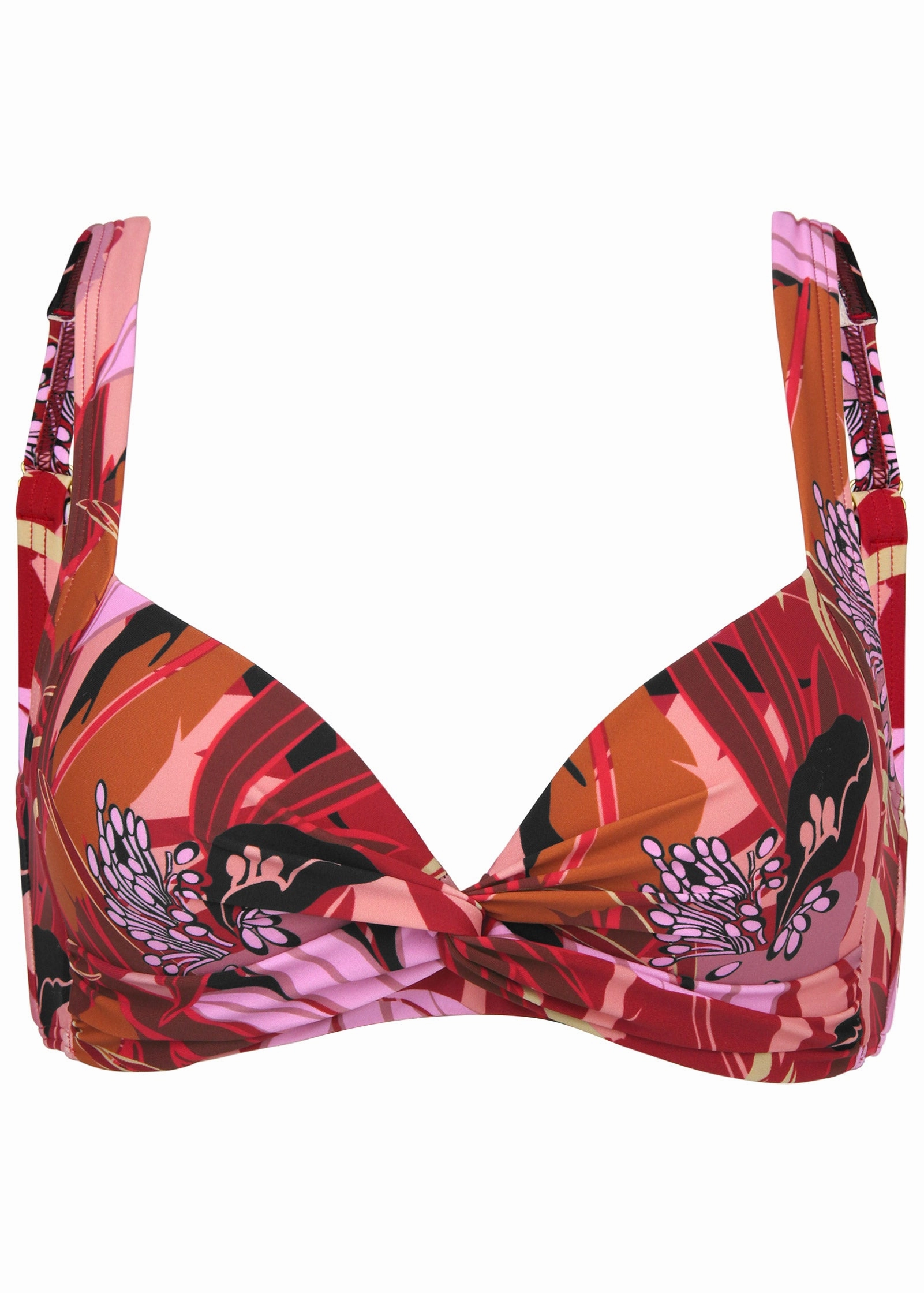 St Lucia Twist Front Top - Exotic Floral