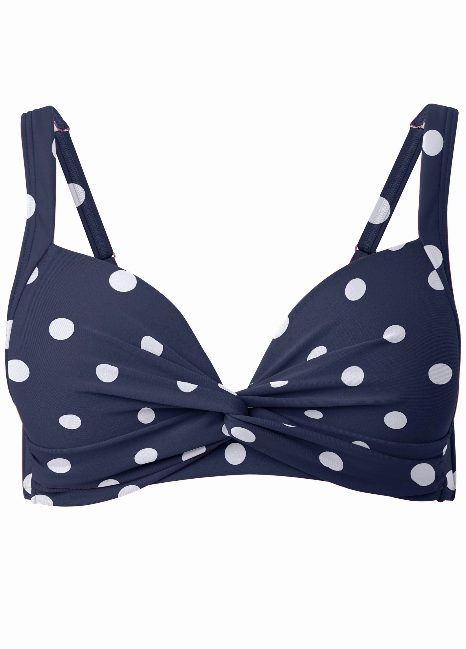 St Lucia Twist Front Top - Sea Salt Dots